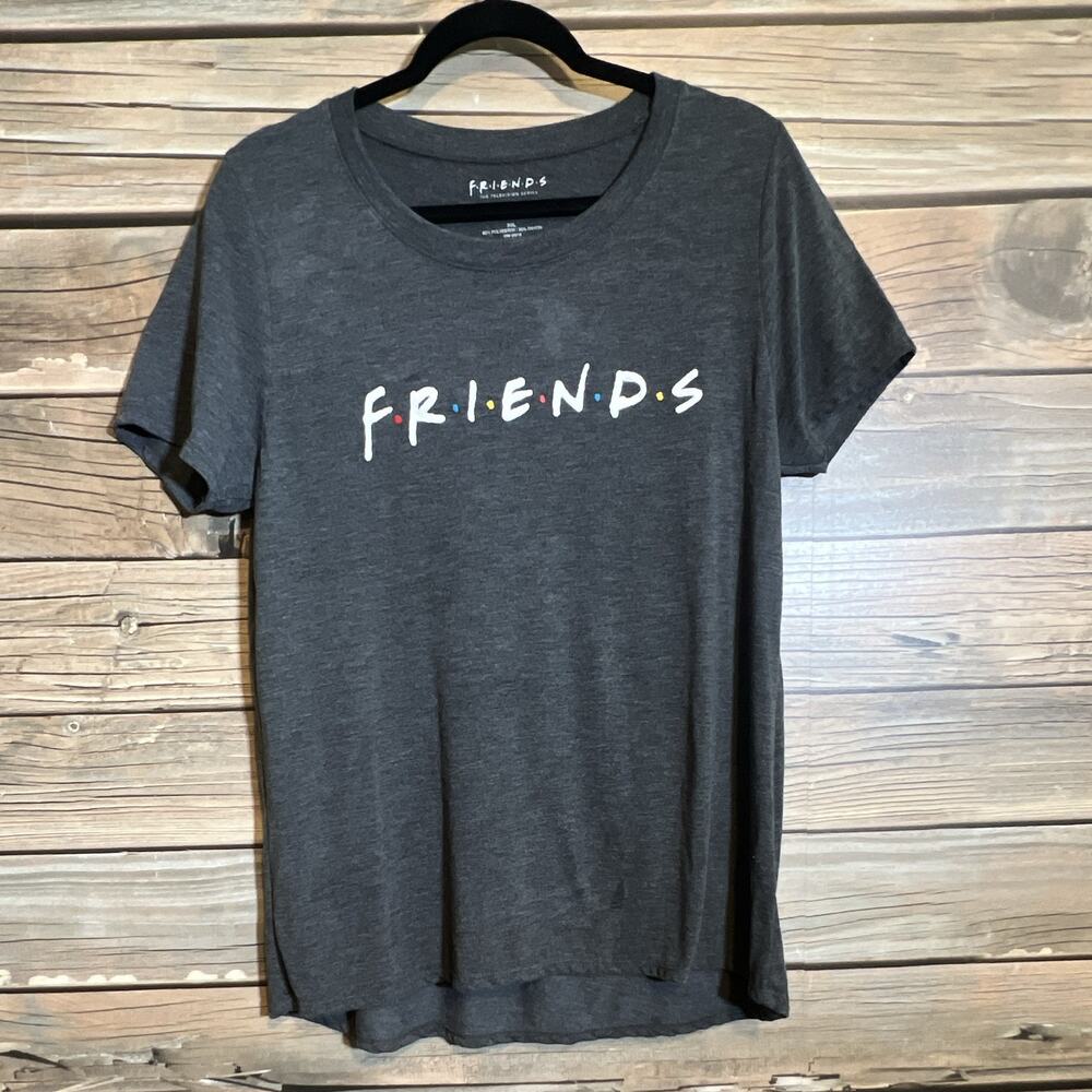 Friends Official - Television Series Logo Graphic Gray T-Shirt, Size XXL
